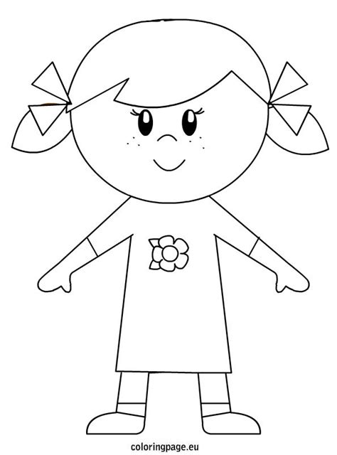 Little Girl Coloring Pages For Kids Sketch Coloring Page