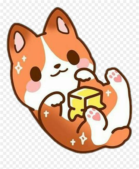 Freetoedit Cute Kawaii Fox Dog Food Butter Sprinkles Drawing
