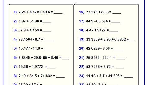 significant figures addition and subtraction worksheets