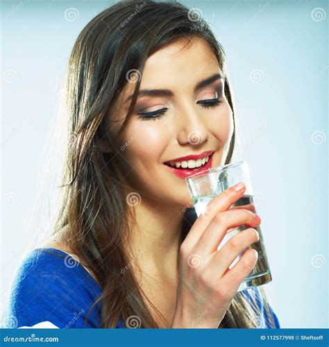 Beautiful Woman Drinking Water From Glass Stock Photo Image Of Drink