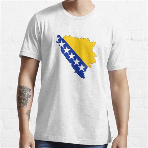 Bosnia And Herzegovina Map And Flag T Shirt For Sale By Flimajam
