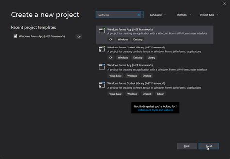 Winforms How To Create A Windows Forms Project In Visual Studio