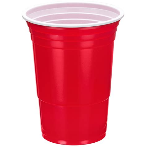 Vonshef Amercian 16oz Red Solo Party Cups Plastic Disposable Apple Red