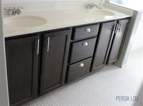 Explore our range of bathroom cabinets for all your bathroom storage needs. Staining and Updating Bathroom Cabinets - Persia Lou