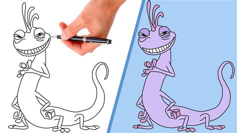 How To Draw Randall From Monsters Inc Easy Drawings Dibujos Faciles