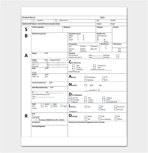 Free Printable Sbar Template Of 15 Of Sbar Form Template Process