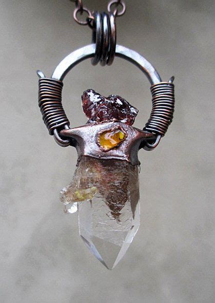 Tribal Amulet With Phantom Quartz Wand Companion Crystal Etsy