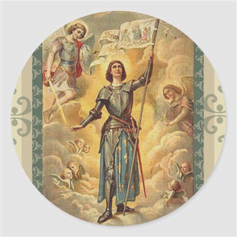 St Joan Of Arc St Michael Angels Soldier Classic Round Sticker