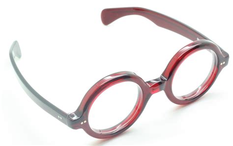 thick rimmed true round 180e style italian acetate eyewear by beuren big round in a deep red