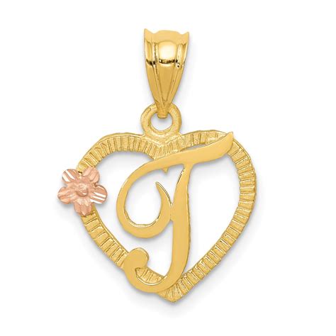 Icecarats 14kt Two Tone Yellow Gold Initial Monogram Name Letter T In