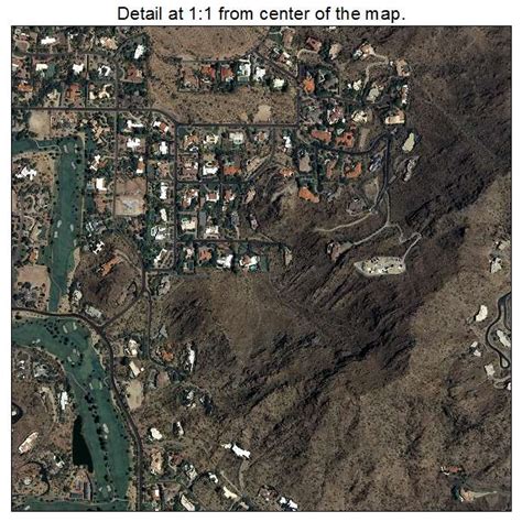 Aerial Photography Map Of Paradise Valley Az Arizona