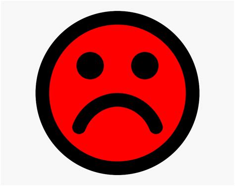 Red Sad Smiley Face Clipart Png Download Sad Smiley Red