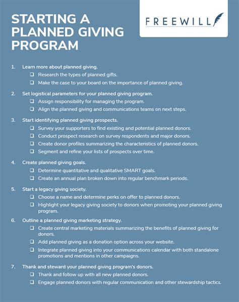 How To Start A Planned Giving Program Step By Step Guide