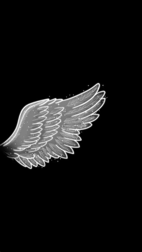 Black And White Angel Wings Wallpaper