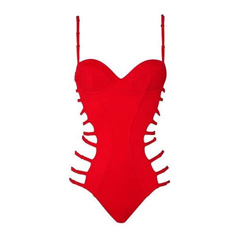 Agent Provocateur Montana Swimsuit Red 340 Liked On Polyvore