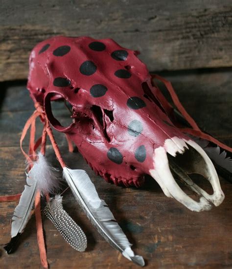 Hand Painted Horse Skull W Feathers Etsy