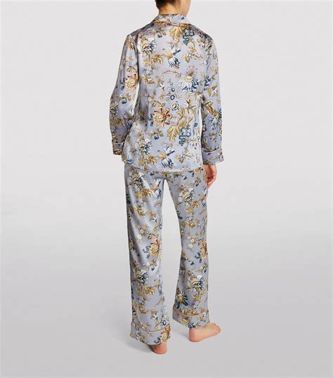 Olivia Von Halle Silk Renaissance Lila Pyjama Set Harrods Au