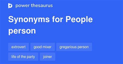 People Person Synonyms 205 Words And Phrases For People Person