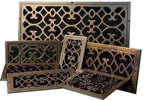 Metal floor registers with an attached damper protrudes. Wall Vent Covers - Decor Ideas