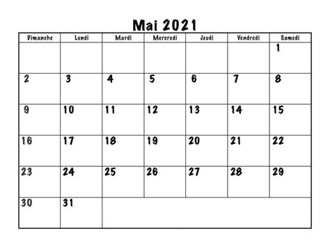Calendrier Mai 2021 Modèles Imprimables [PDF,Word,Excel ... Apakah ini bisa membantu ?