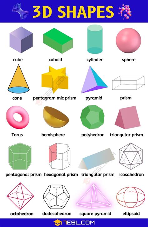 3d Shapes Names 3d Shapes And Their Names Table Of 57 Off