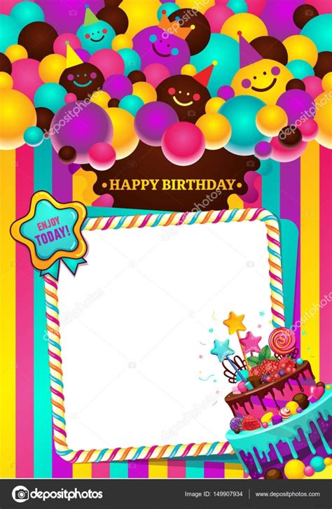 Fondo de pantalla de feliz cumpleaños. Marco de ilustración de vector de feliz cumpleaños ...