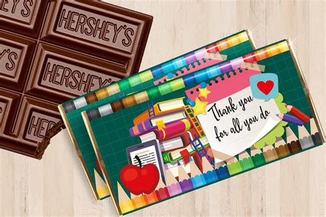 Teacher Appreciation Candy Bar Wrapper Printabl Teacher Favors Etsy
