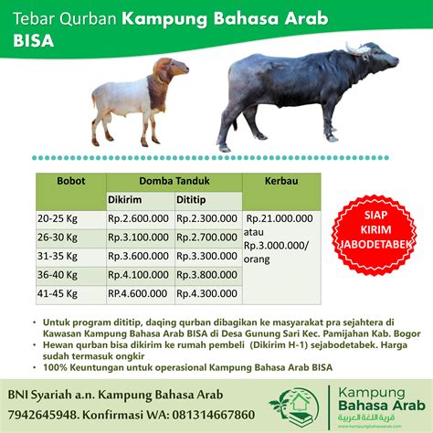 Beli Hewan Qurban Sekaligus Donasi di Kampung Bahasa Arab BISA