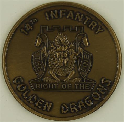 14th Infantry Golden Dragon Army Challenge Coin Rolyat Military
