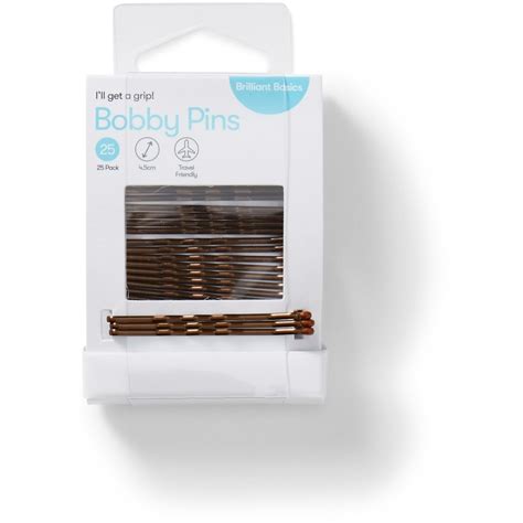 Brilliant Basics Bobby Pins 25 Pack Brown Big W