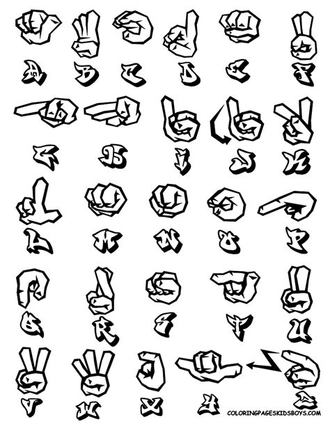 Graffiti Sign Language Alphabet Letters A Z Graffiti Tutorial