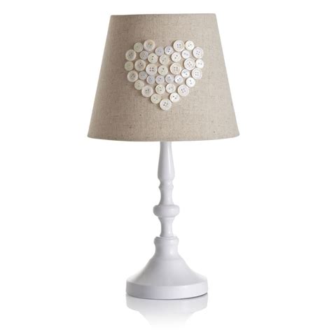 Wilko White Pearl Heart Lamp Wilko