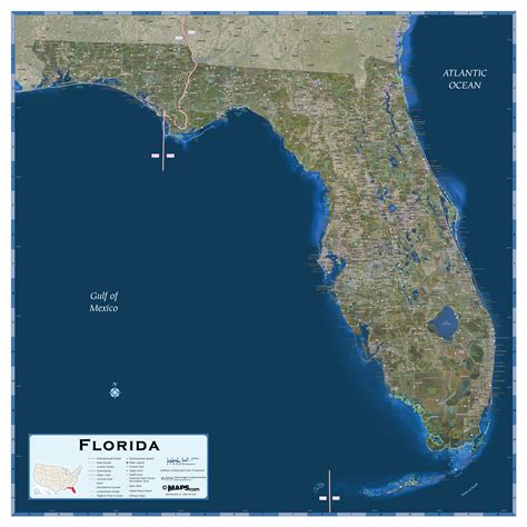 Miami Map Satellite View Aerial View Florida United States Of