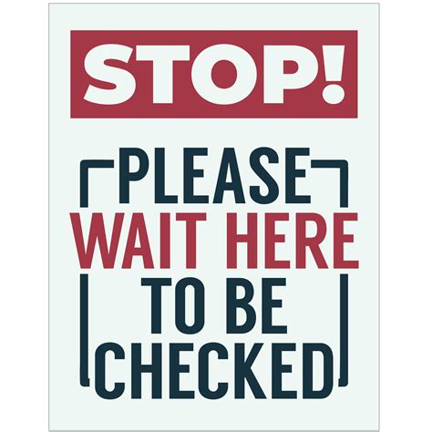 Stop Please Wait Here To Be Checked Poster Plum Grove