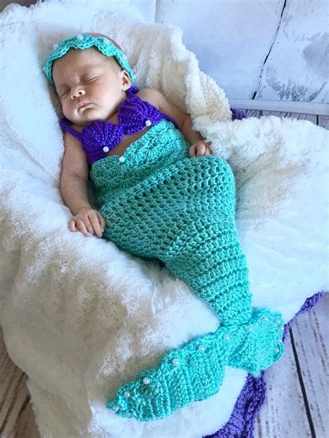Baby Mermaid Outfit Newborn Mermaid Tail Mermaid Tail Etsy Canada