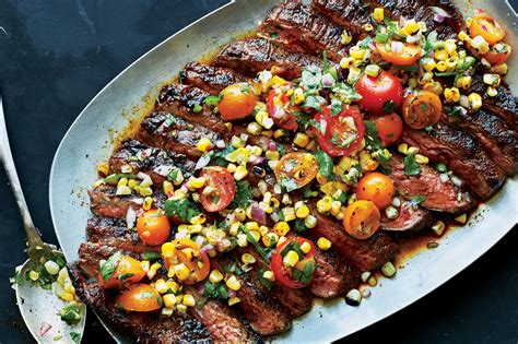 Dry Rubbed Flank Steak With Grilled Corn Salsa Recipe