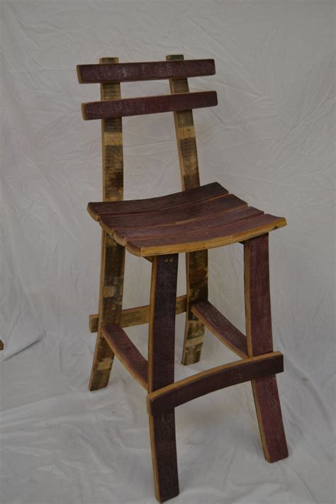 Be it the models without padding or the ones that have pre indented areas for your sitting. Barrel Stave Bar Stool with back | Wine barrel bar stools ...