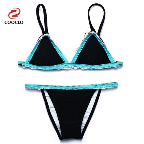 Cooclo Solid Bikini 2019 Women Swimwear Lace Bathing Suit Swimsuit