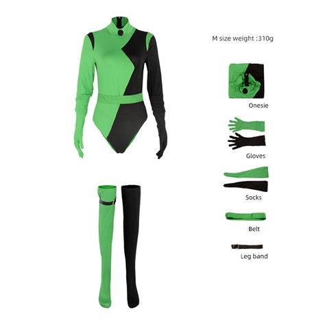 Shego Women Jumpsuit Cosplay Costume Outfits Halloween Carnival Party