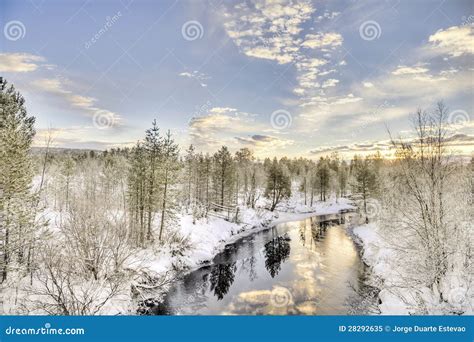 Frozen Lake In Inari Finland Stock Image Image Of Arctic Forest