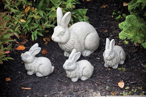 Lightweight and easy to carry filled statuary withstands most weather conditions TheBYN-concrete-garden-statuary-rabbits-family-2815 - The ...