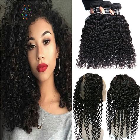 Kinky Curly 360 Lace Frontal With Bundle Human Virgin Hair Bundles With Closure Pre Plucked 360