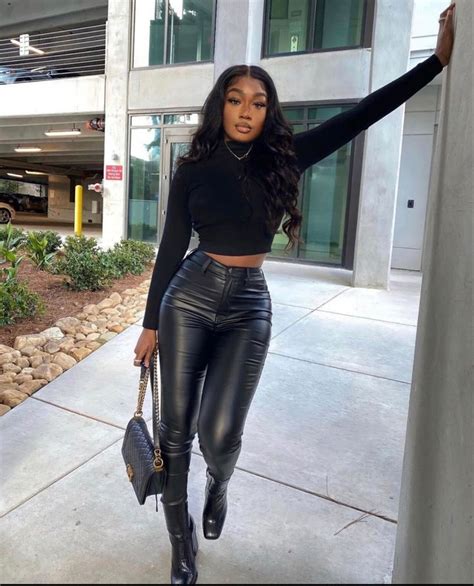 high waist matte faux leather skinny pants boohoo in 2021 black girl outfits teenage
