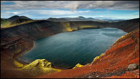 Ljotipollur Crater Lake Near Landmannalaugar Mountains Nature Reserve