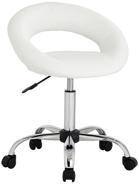 See more ideas about stool, fur stool, faux fur stool. Orbit White Faux Leather Adjustable Rolling Stool ...