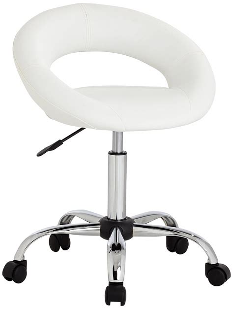Discover prices, catalogues and new features. Orbit White Faux Leather Adjustable Rolling Stool ...