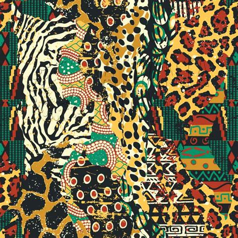 Imani African Fabric And Animal Print Patchwork Patterned Heat Transfe