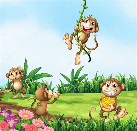 Monkeys Playing Stock Vector Image By ©interactimages 52593407