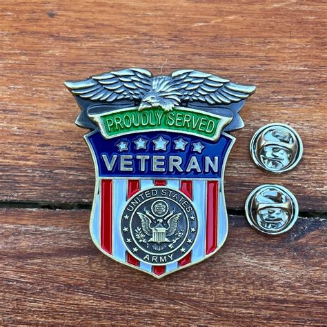 Us Army Proudly Served Veteran Pin Fallenyetnotforgotten