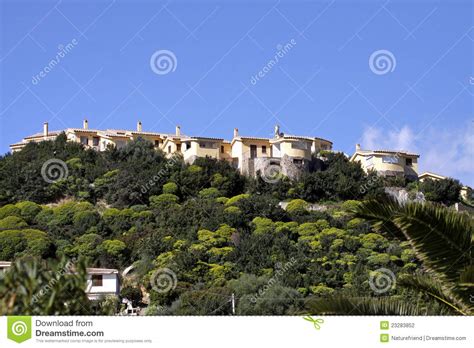 Die hauptstadt der insel, cagliari, ist ca. Ansicht Der Dorf Costa Rei, Sardinien, Italien Stockfoto ...